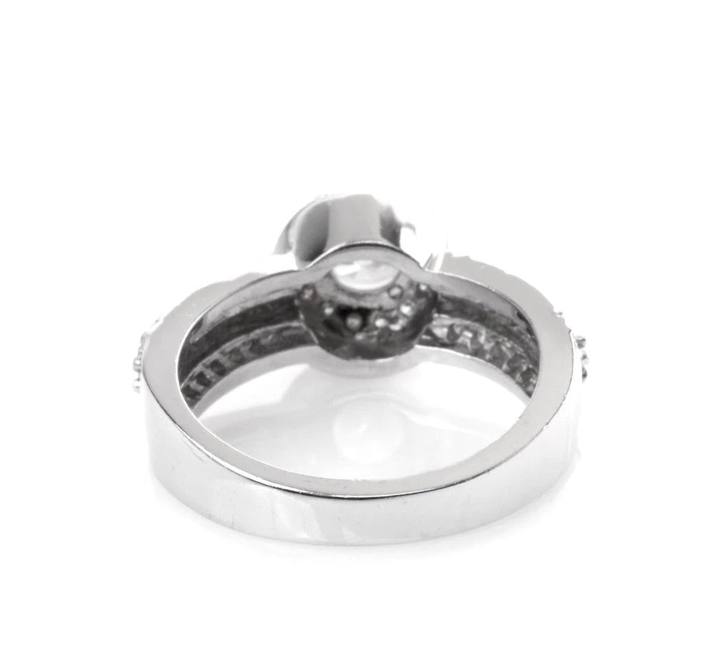 Estate 1.10ct Diamond 14k White Gold Engagement Ring 6.6 Grams