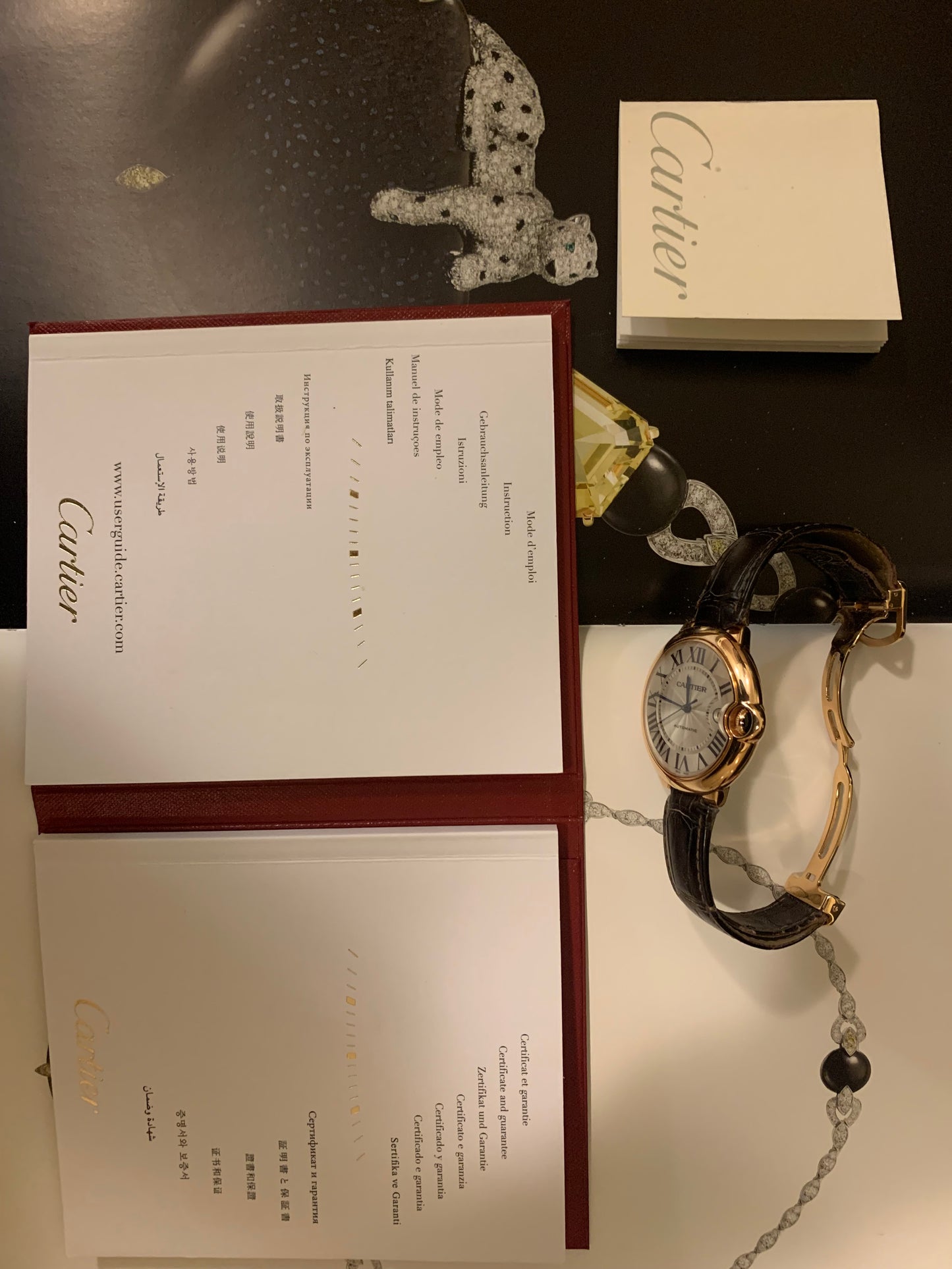Ballon Bleu De Cartier Watch 42mm Automatic Movement Rose Gold Leather