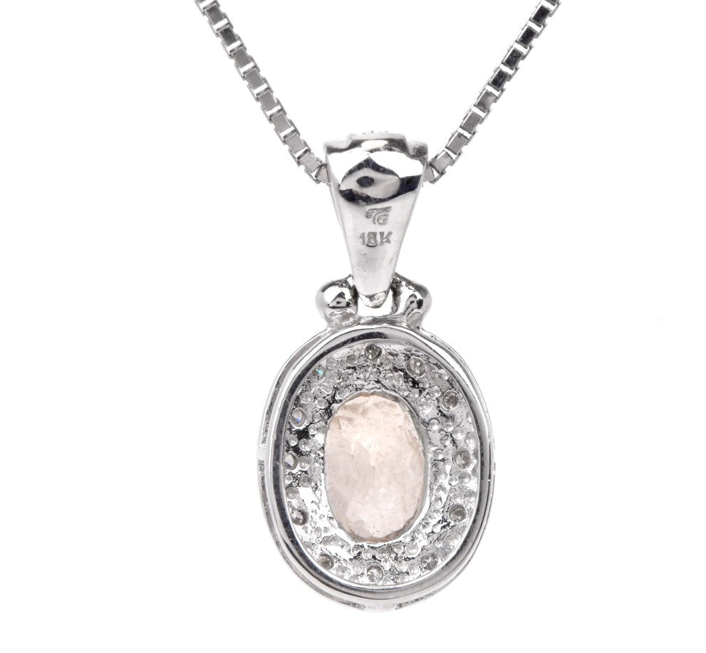Estate Diamond Diaspore 18K White Gold Dangle Pendant