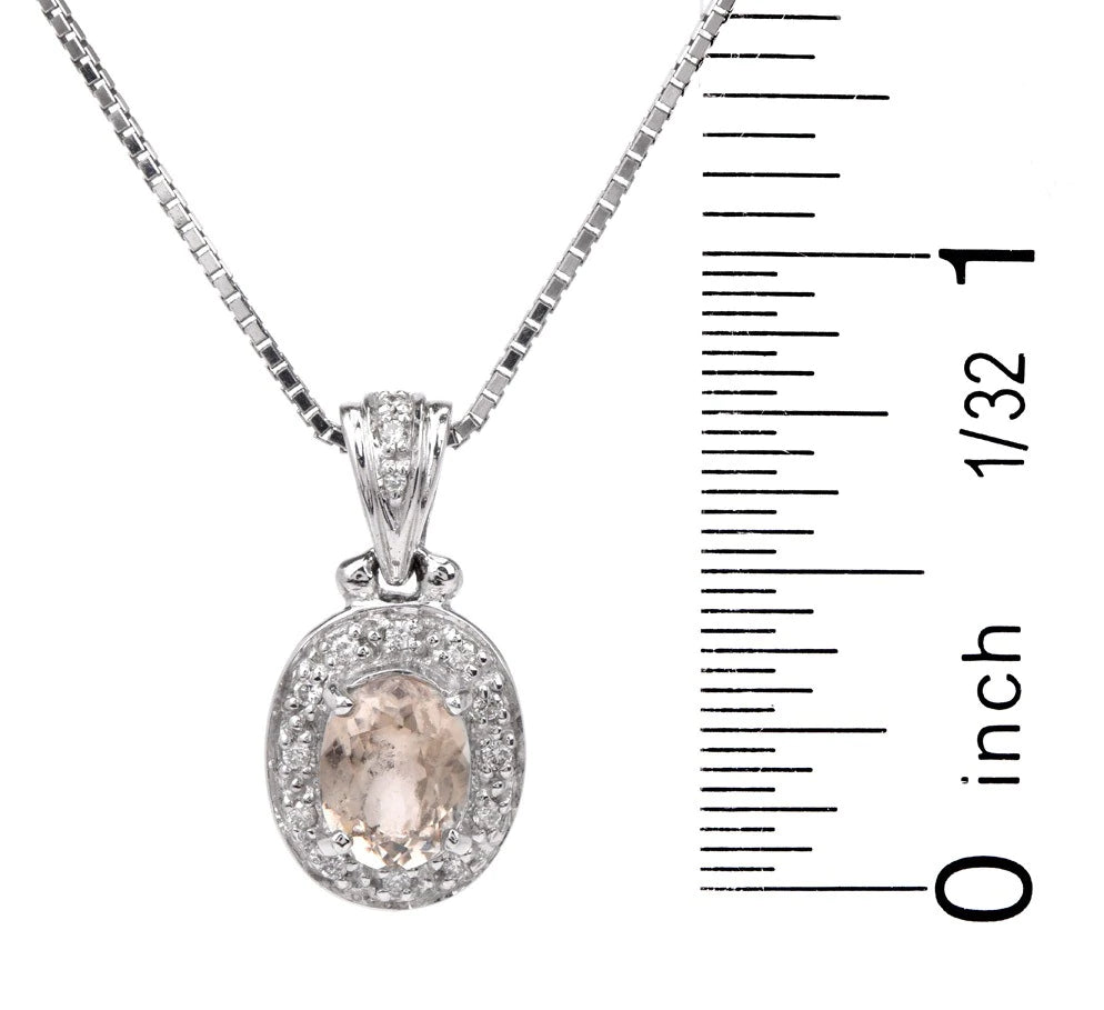 Estate Diamond Diaspore 18K White Gold Dangle Pendant