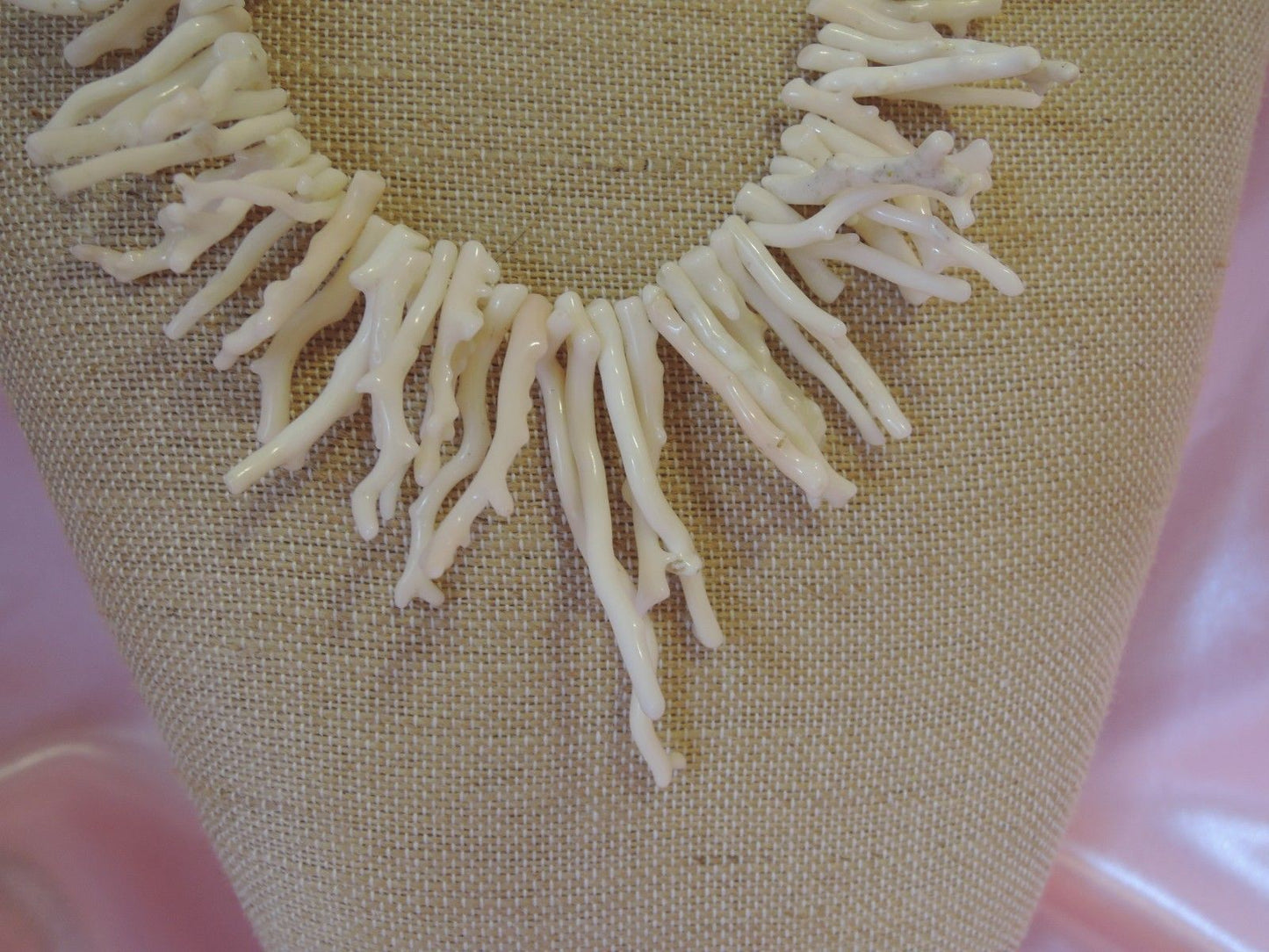 Estate Angel Skin Branch Coral Necklace Graduated
