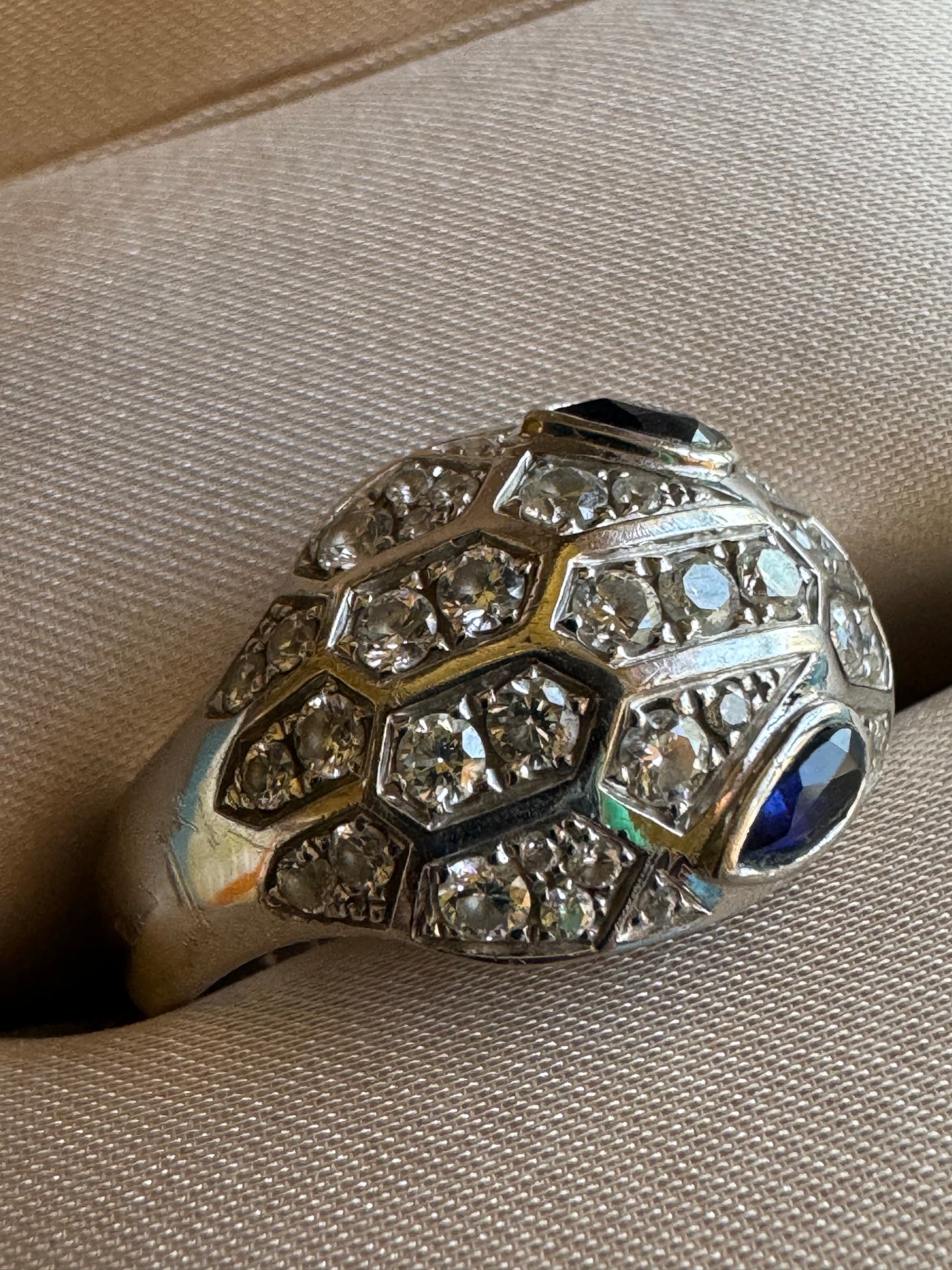 Bvlgari Serpenti Seduttori Diamond and Sapphire 18k White Gold ring