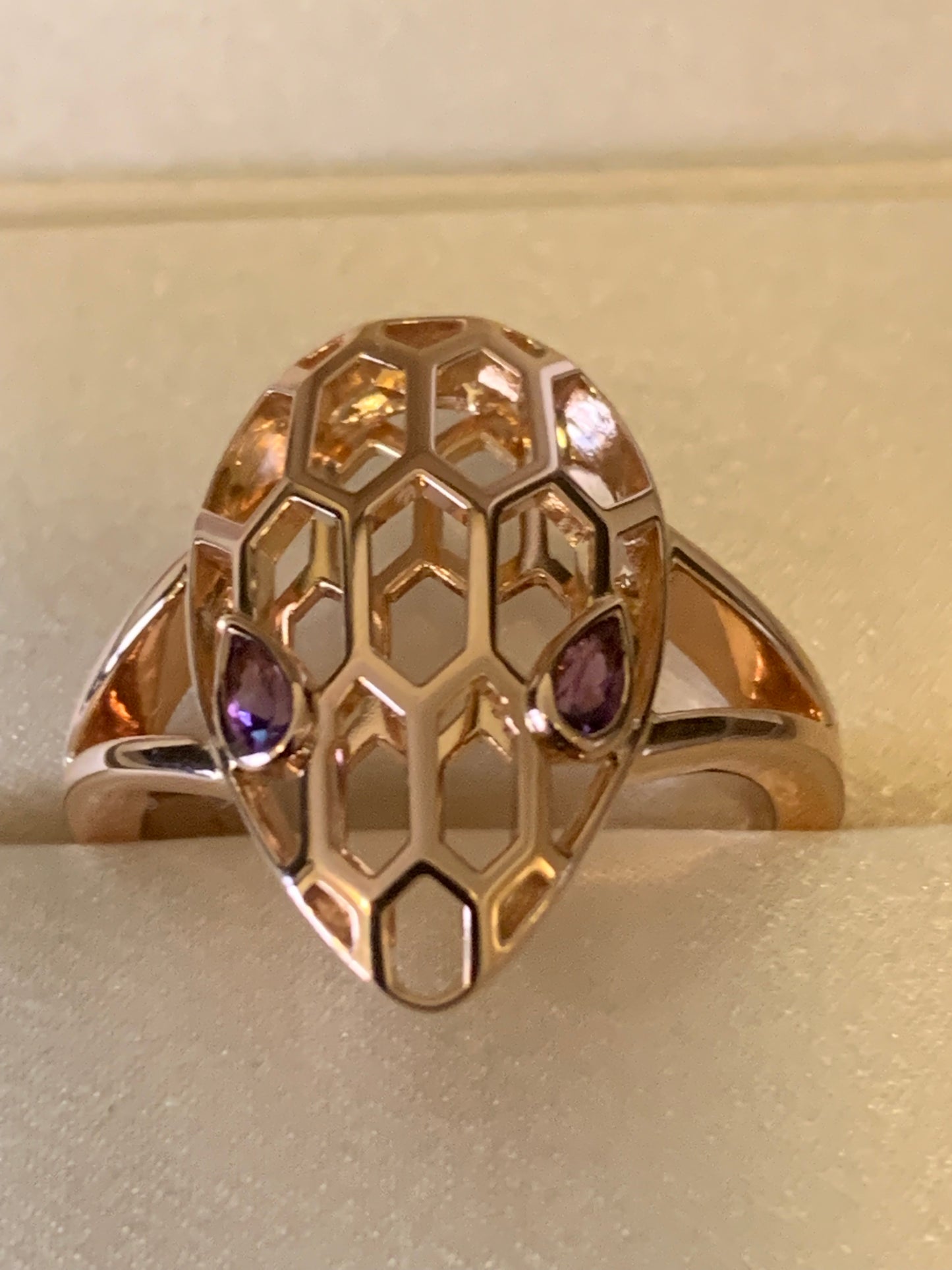 Bvlgari Serpenti Seduttori Amethyst 18k Rose Gold Ring