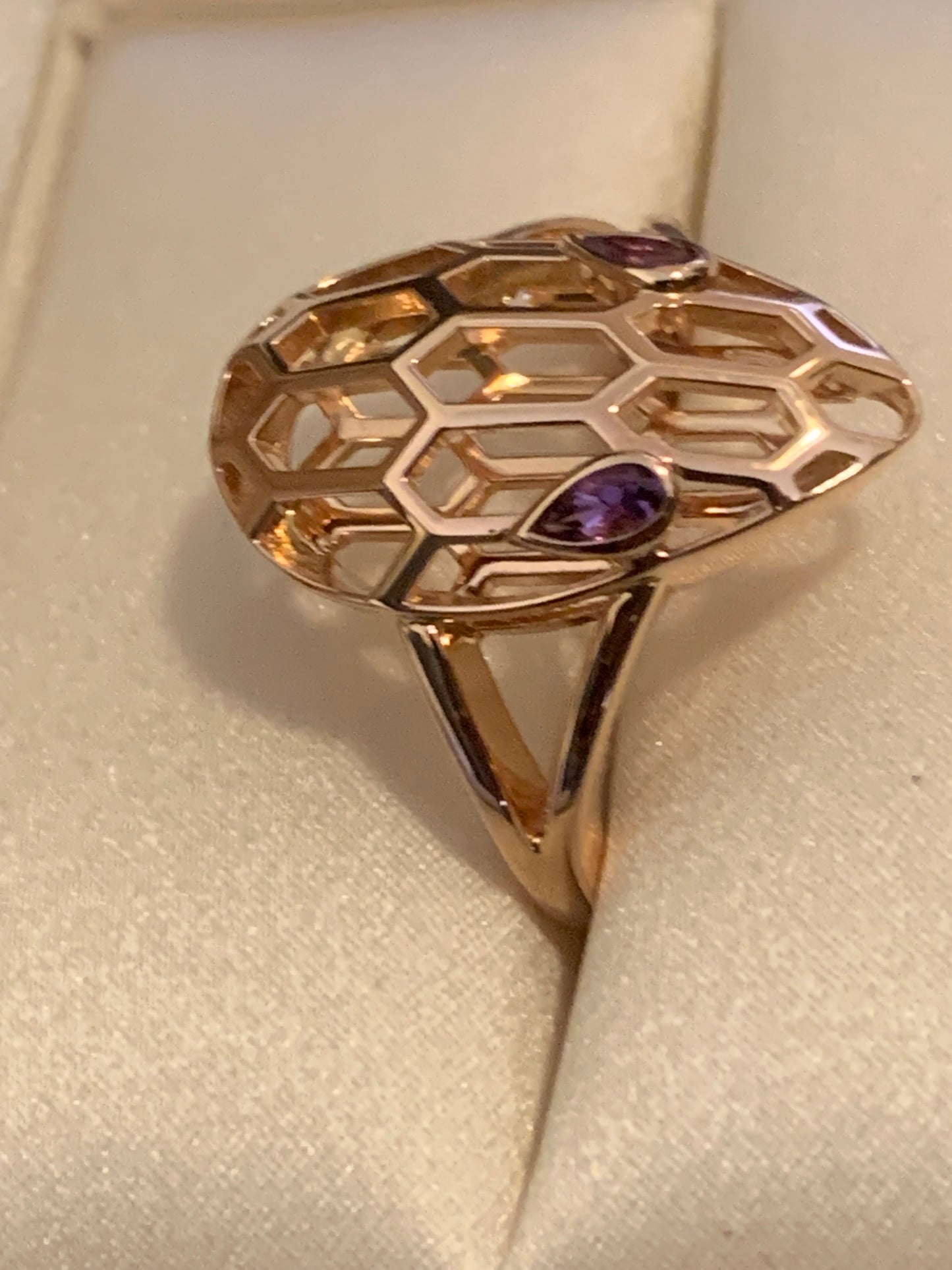 Bvlgari Serpenti Seduttori Amethyst 18k Rose Gold Ring