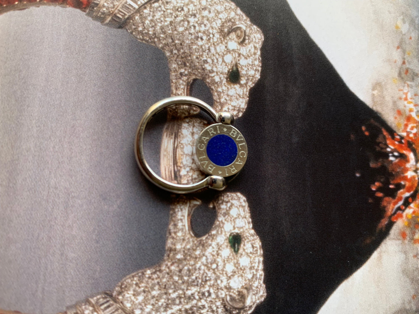 Bvlgari Bvlgari 18kt White Gold flip Ring set with Onyx and Lapis Lazuli