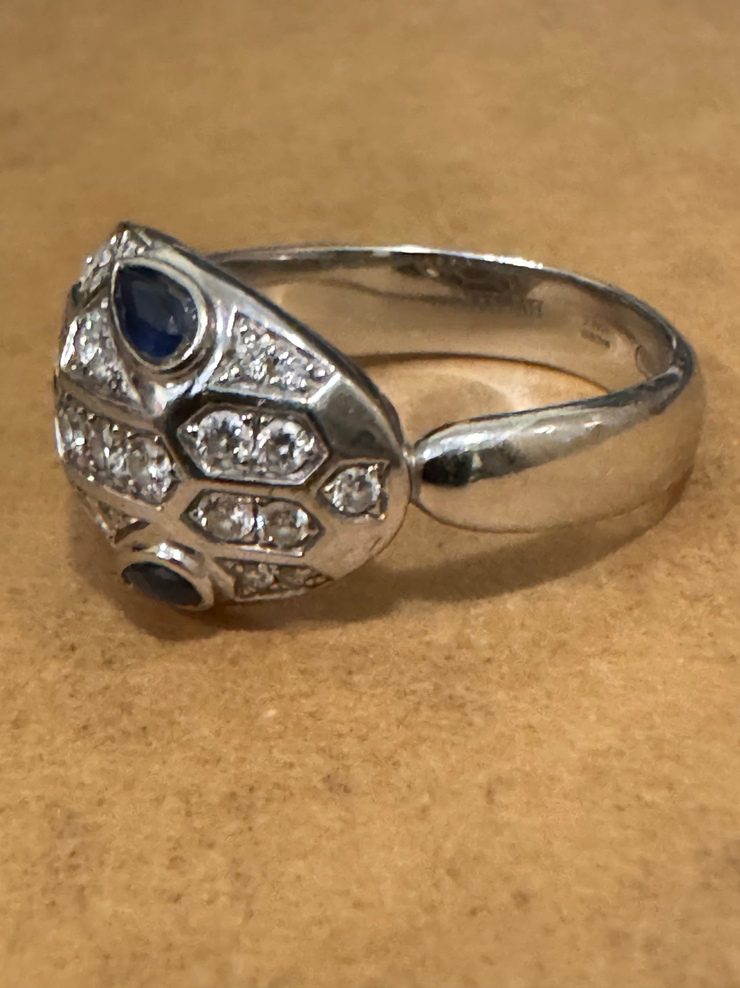 Bvlgari Serpenti Seduttori Diamond and Sapphire 18k White Gold ring