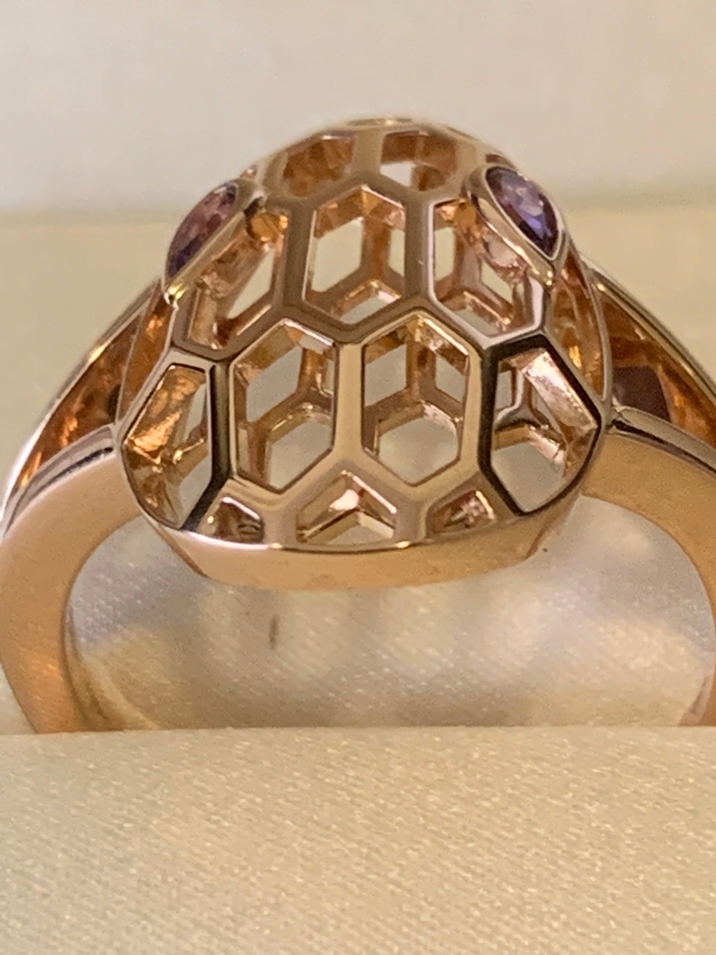 Bvlgari Serpenti Seduttori Amethyst 18k Rose Gold Ring