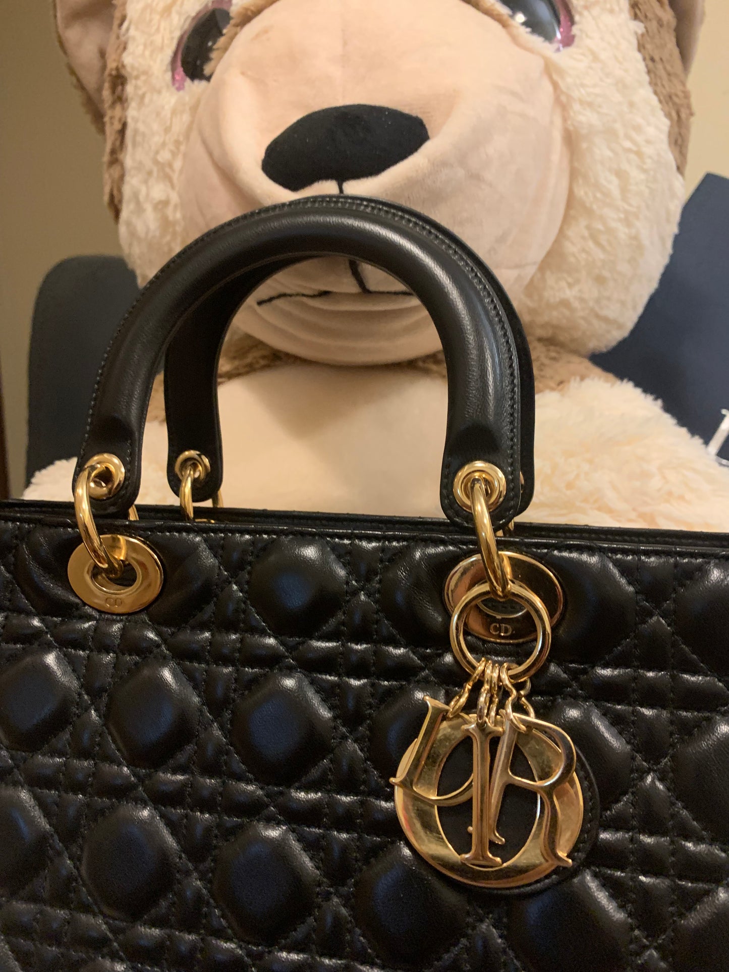 Large Lady Dior Bag Black Cannage Lambskin