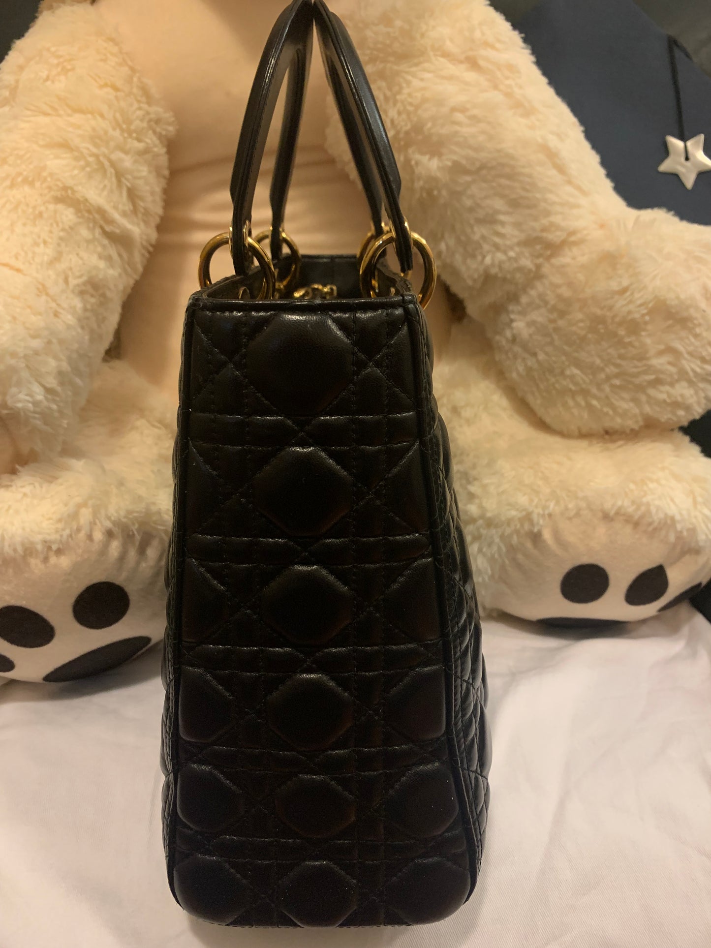 Large Lady Dior Bag Black Cannage Lambskin