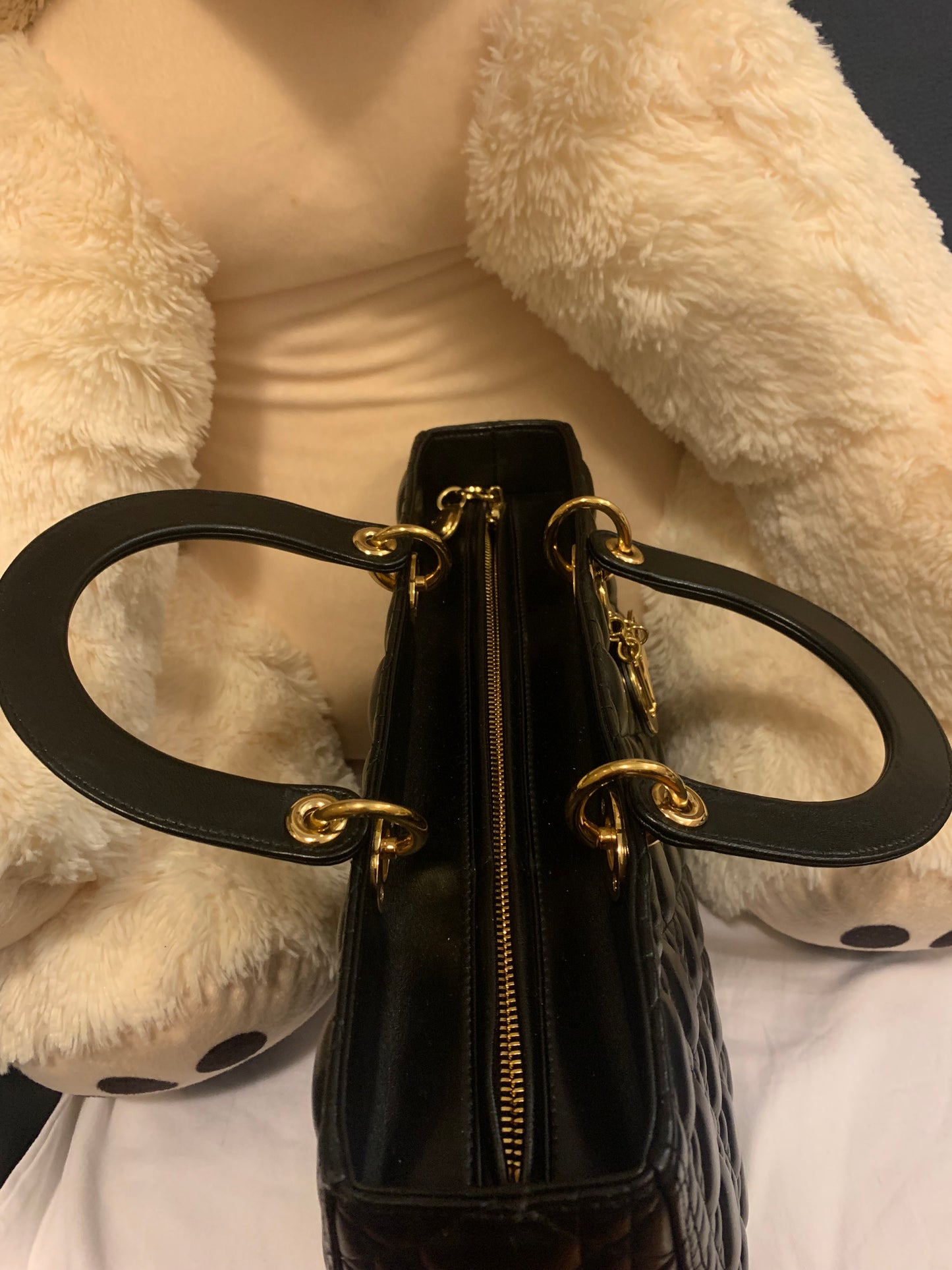 Large Lady Dior Bag Black Cannage Lambskin