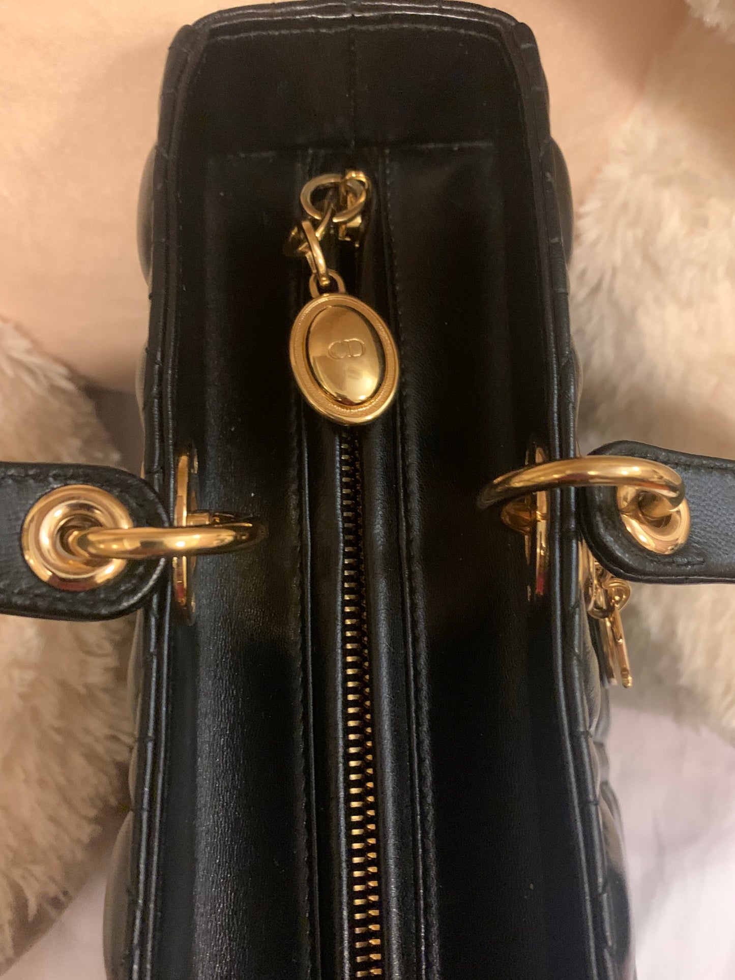 Large Lady Dior Bag Black Cannage Lambskin