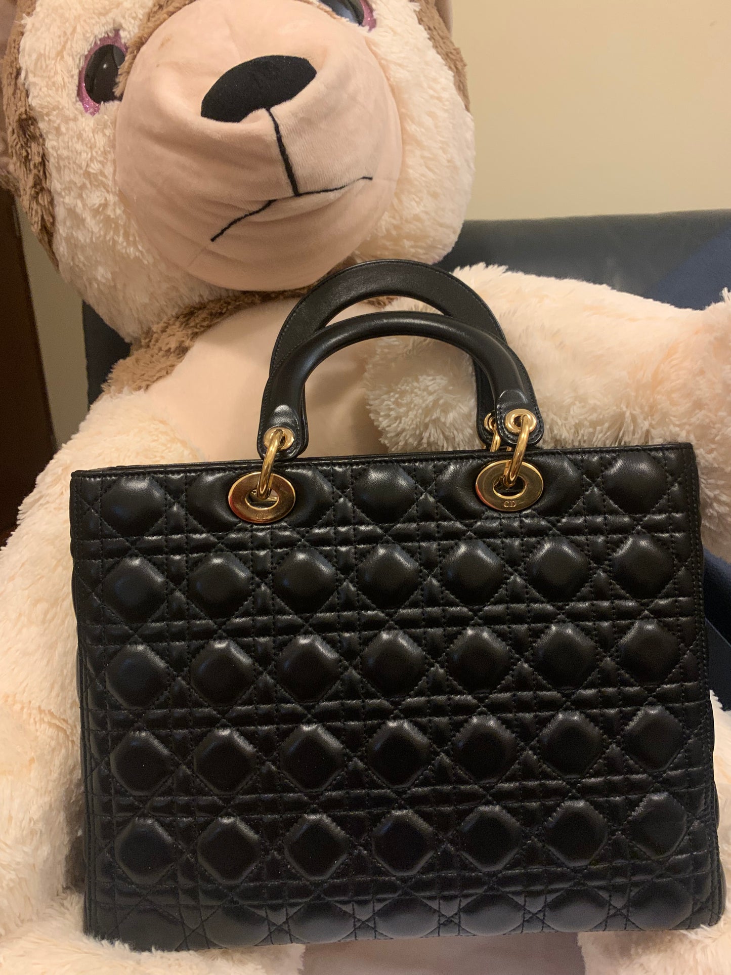 Large Lady Dior Bag Black Cannage Lambskin