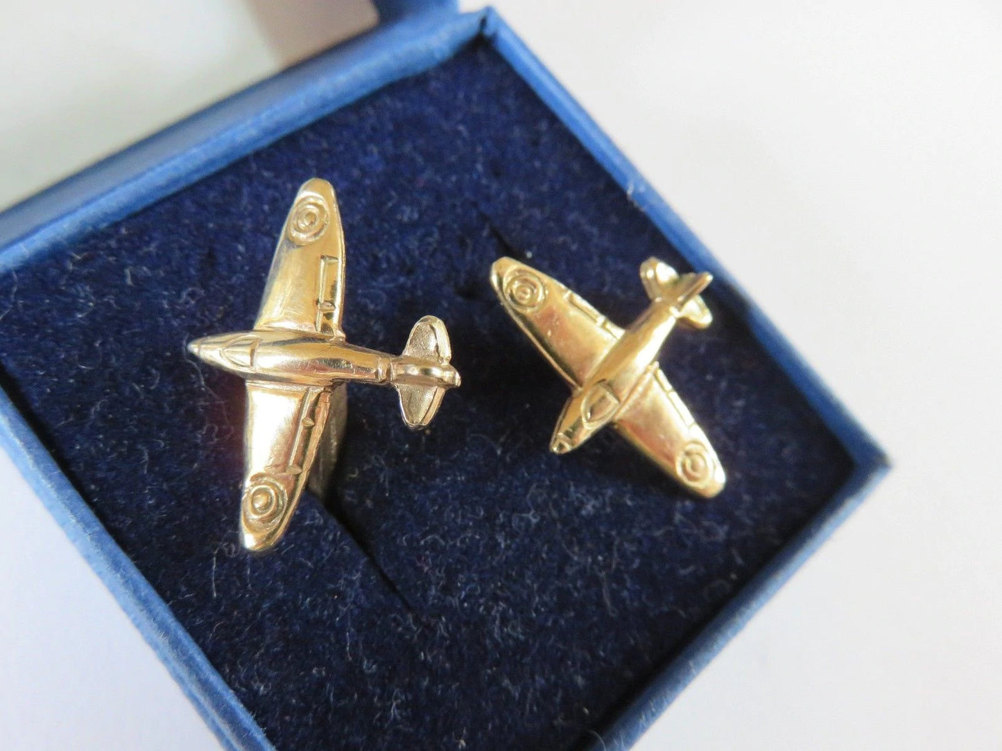 Vintage 9ct Gold Spitfire Aeroplane Cufflinks