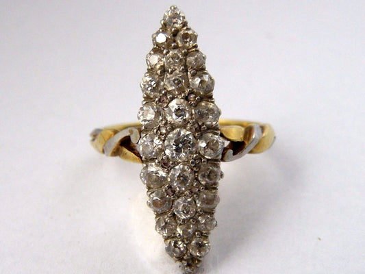 1.3ctw Estate Victorian 18K Gold and Platinum Diamond Ring