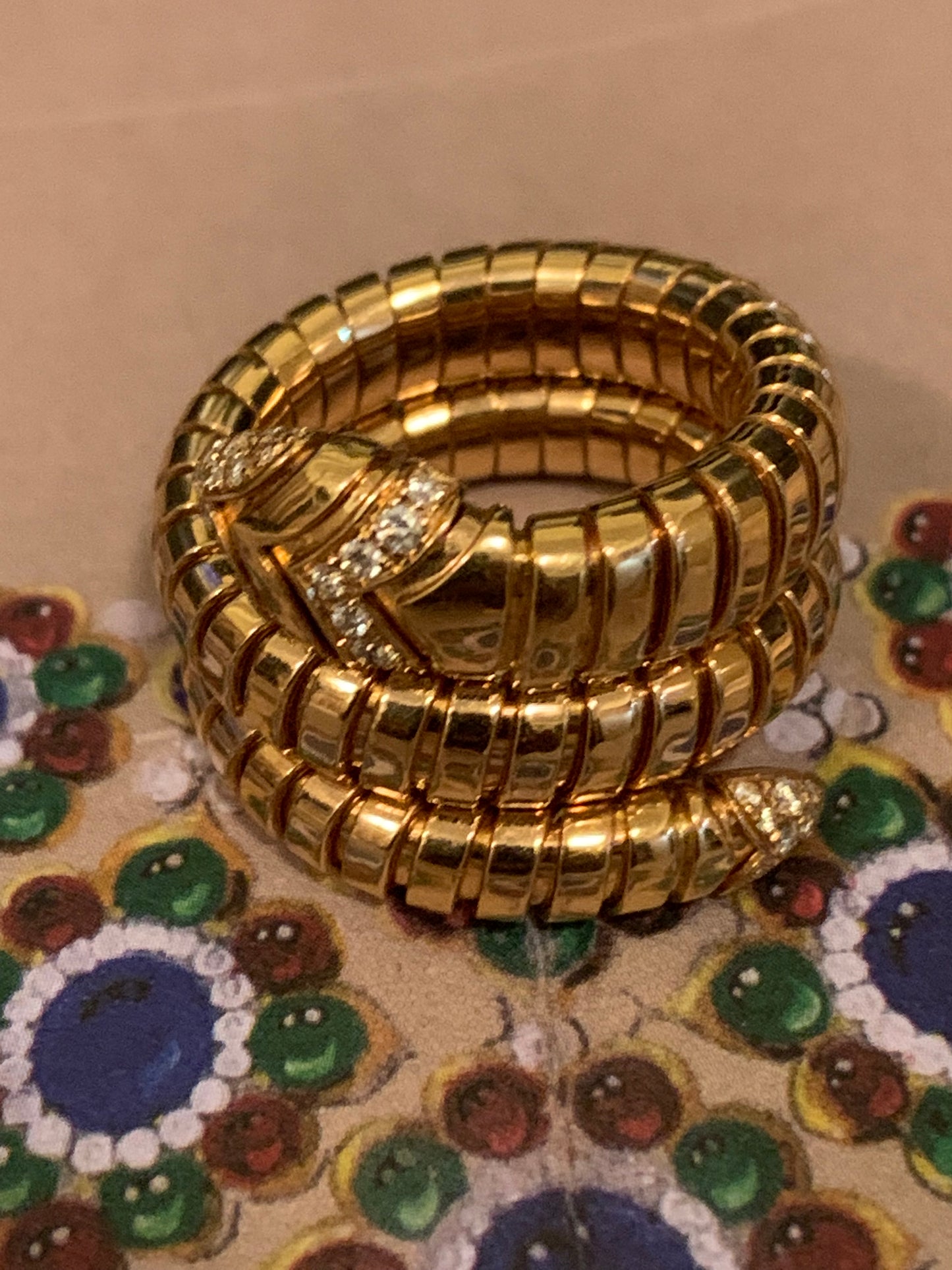 Bvlgari Serpenti Tubogas Diamond Gold Wrap Ring