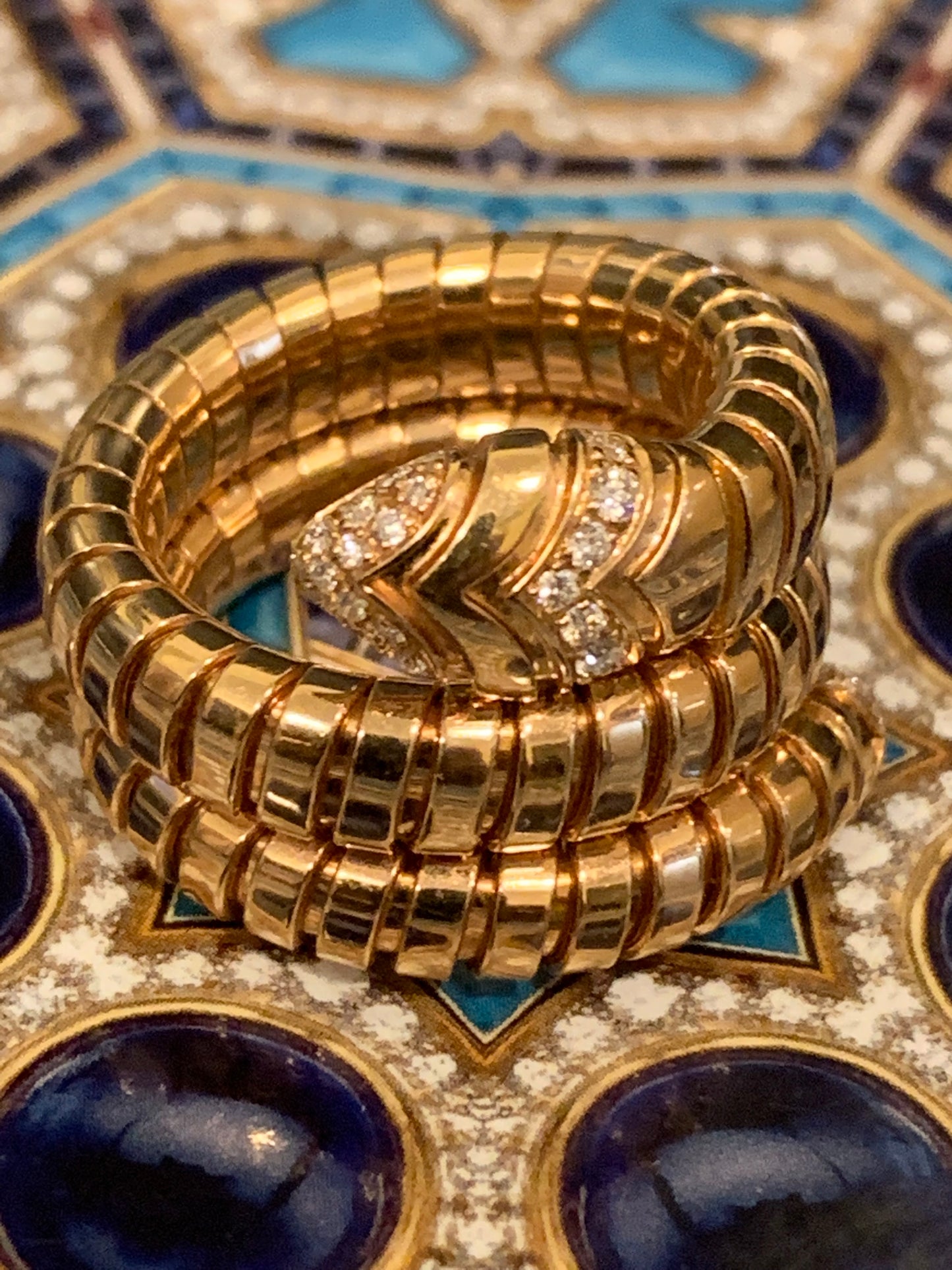 Bvlgari Serpenti Tubogas Diamond Gold Wrap Ring