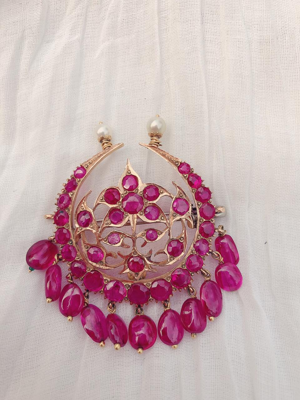 High Carat Gold & Rubies Indian Gear ( Turban ) Jewel