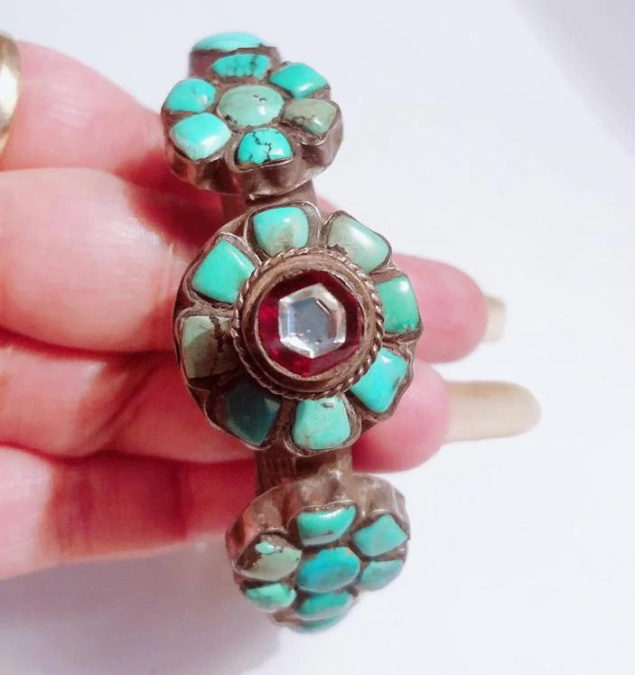 Vintage Turquoise & Silver Bangle