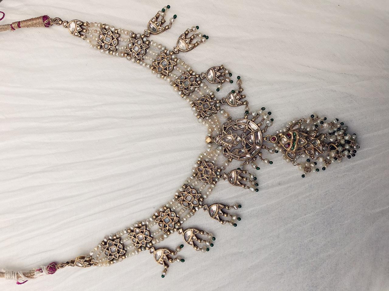 Antique Mughal Burmese Rubies Basra Pearl Collar Necklaces from a Private Collectors Vault