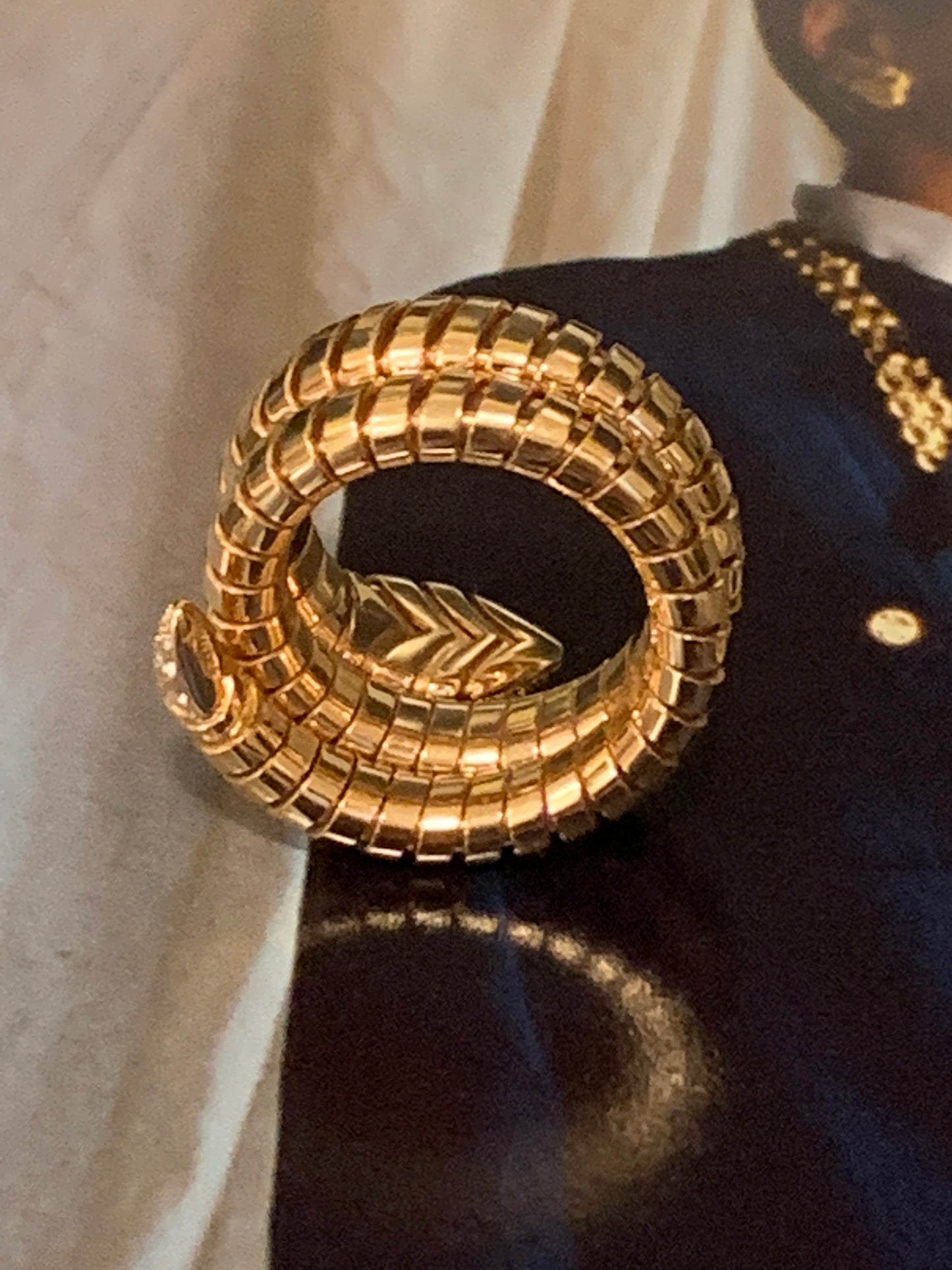 Bvlgari Serpenti Tubogas Diamond Gold Wrap Ring