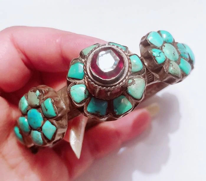 Vintage Turquoise & Silver Bangle