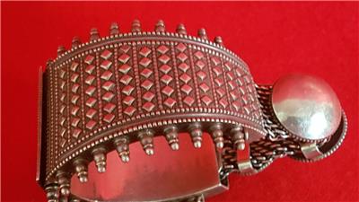 1930's Art Deco H/made Persian Asia Minor Sterling Silver Bracelet