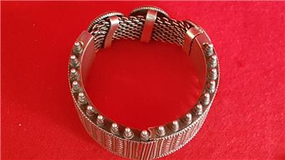 1930's Art Deco H/made Persian Asia Minor Sterling Silver Bracelet