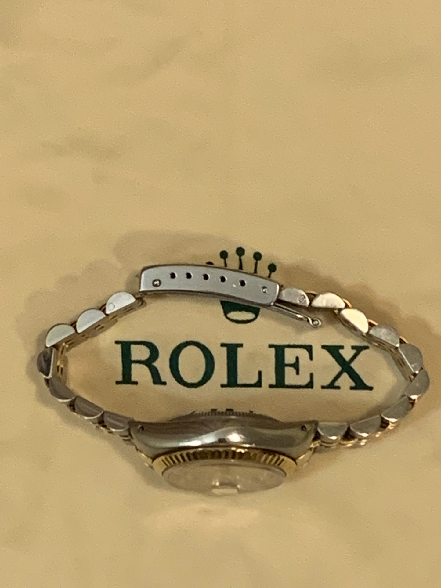 Rolex Oyster Perpetual Datejust 69173 Lady 26mm 18k Gold and Steel Watch Champagne Diamond Dial