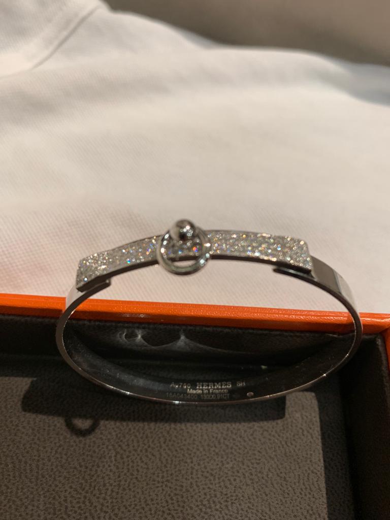 Hermes Collier De Chien 18KWhite Gold and Diamond Bracelet