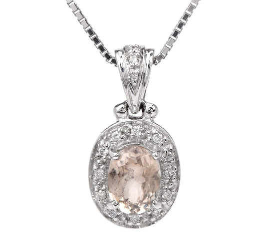 Estate Diamond Diaspore 18K White Gold Dangle Pendant