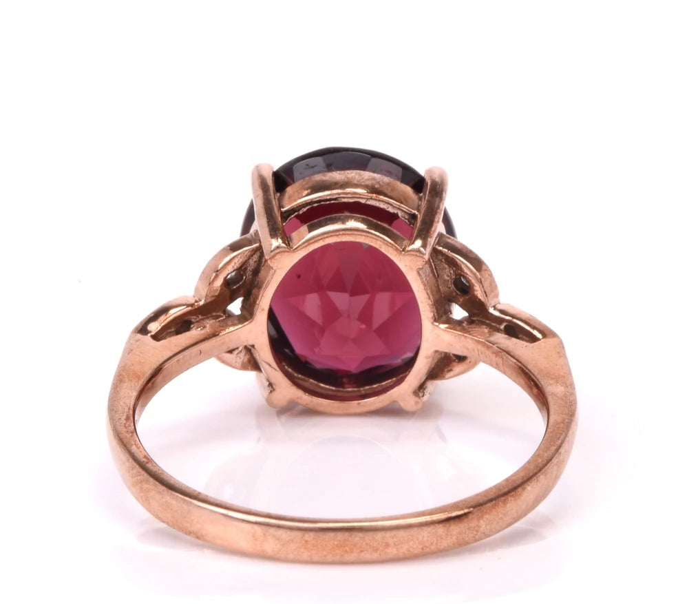 Diamond 5.93ct Garnet 9k Rose Gold Ring