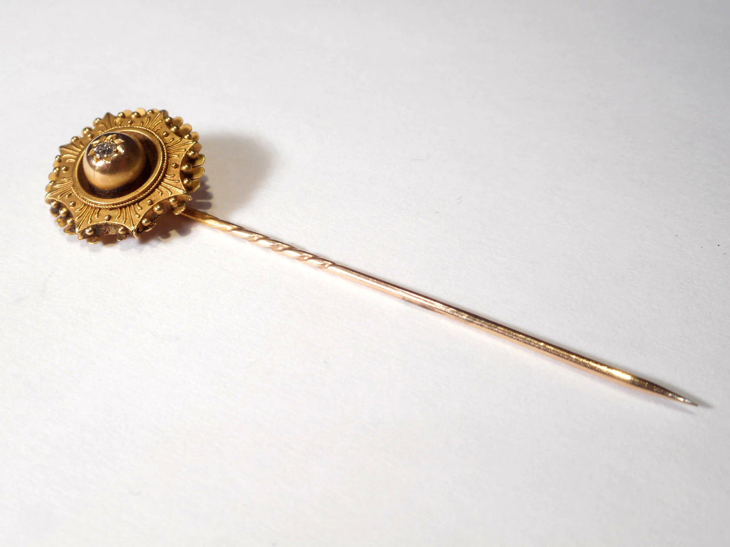 Victorian 15ct Gold Diamond Stickpin