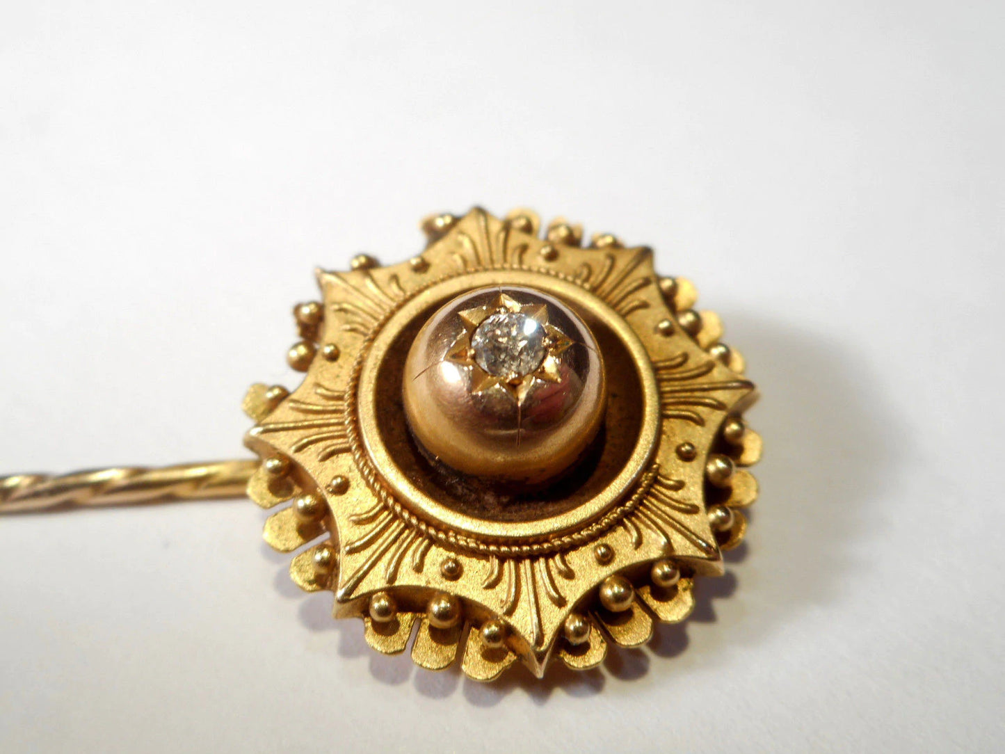 Victorian 15ct Gold Diamond Stickpin