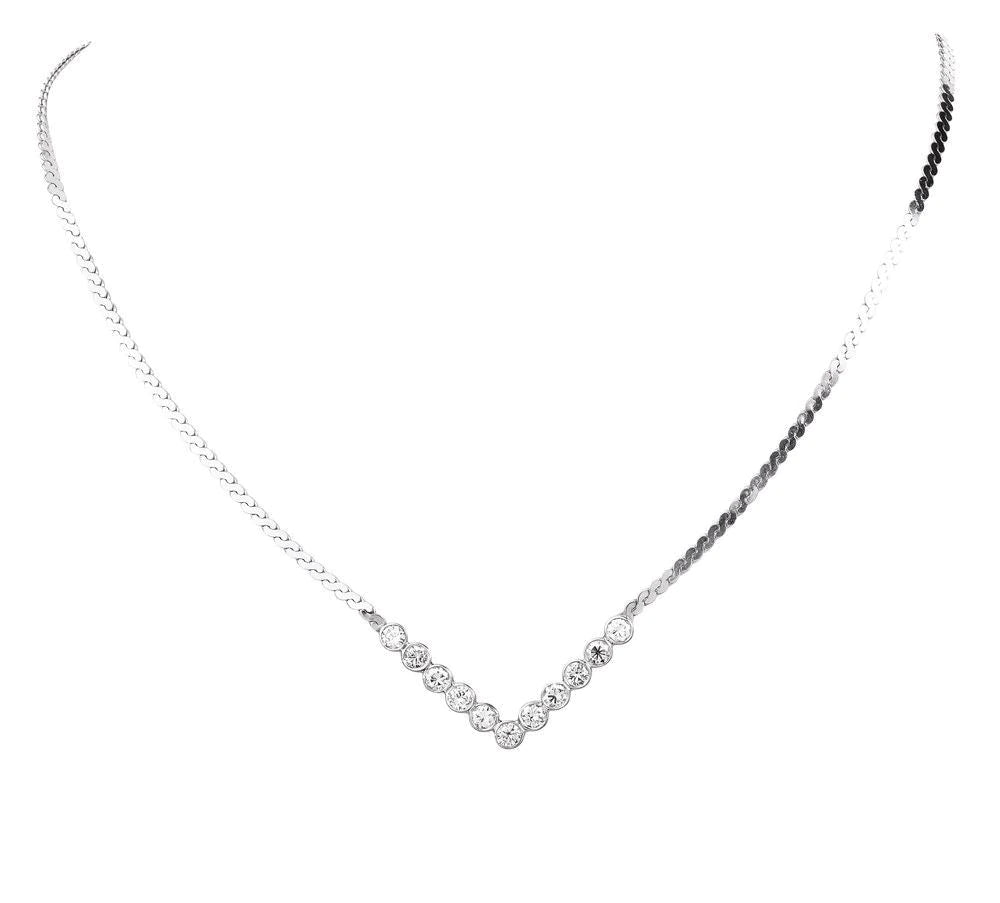 Italian Diamond 14K White Gold Link Necklace 10.5 grams