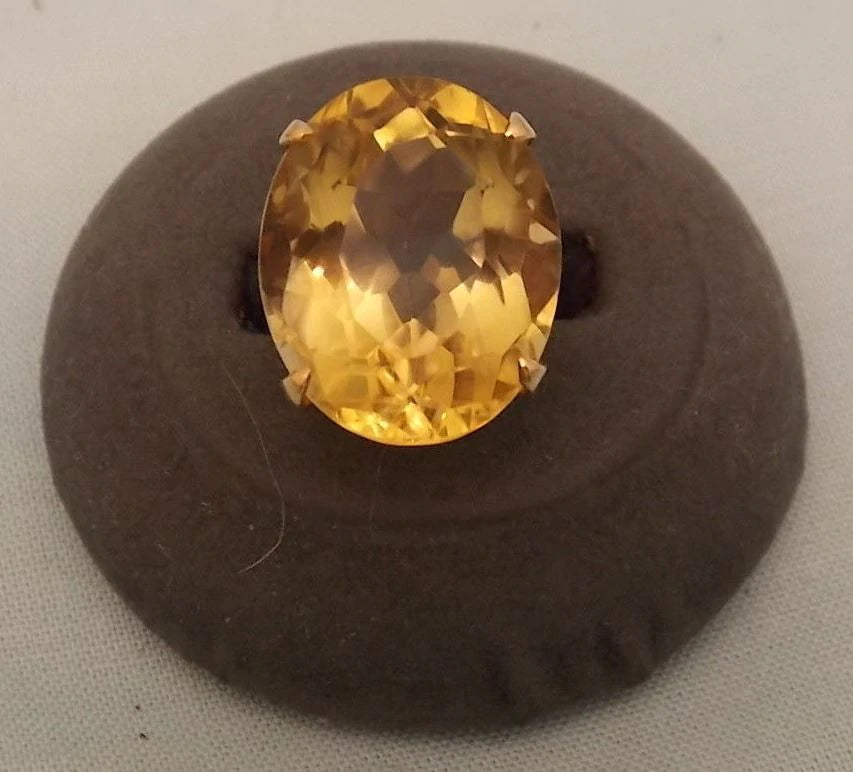 Vintage Citrine 14k Gold Vintage Retro Ring 23.46 carats