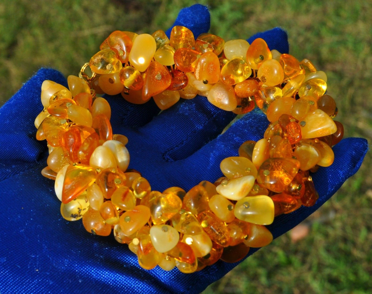 Baltic Amber Bracelet Vintage Honey Egg Yolk White