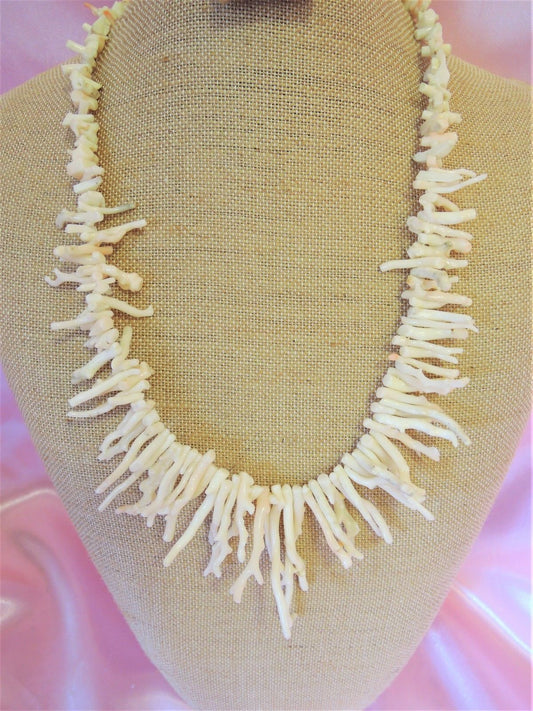 Estate Angel Skin Branch Coral Necklace Graduated