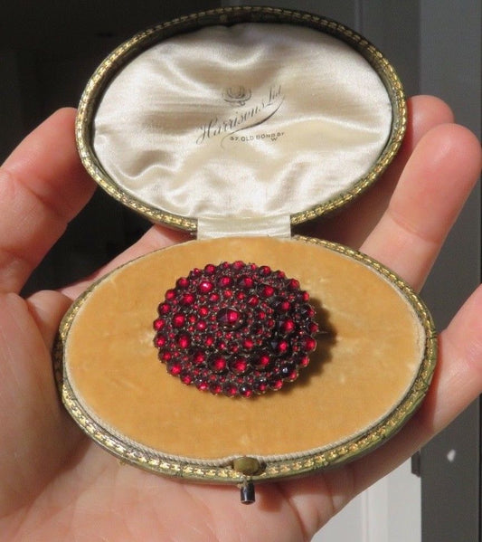 Antique Victorian Bohemian Garnets & Gold Brooch