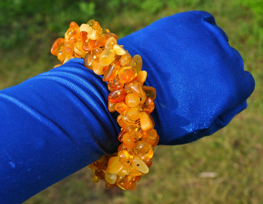 Baltic Amber Bracelet Vintage Honey Egg Yolk White