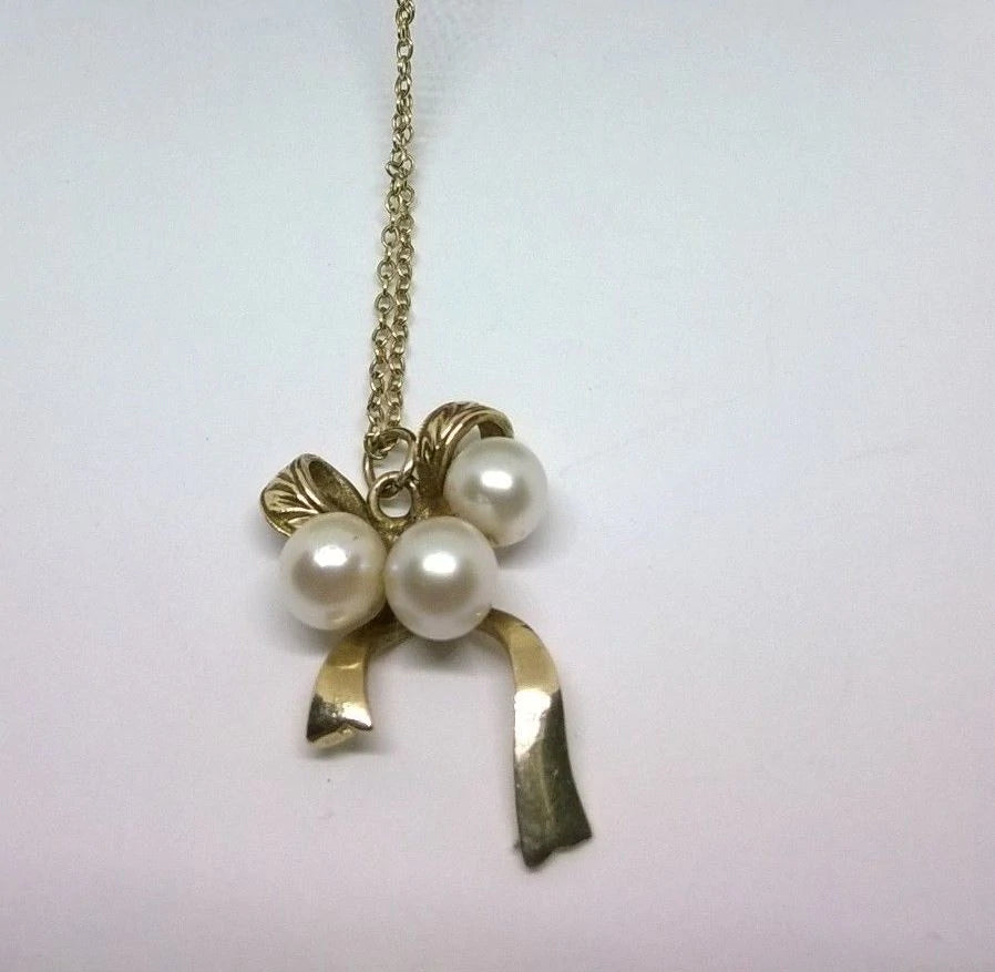 9ct Yellow Gold Antique Pearl Necklace