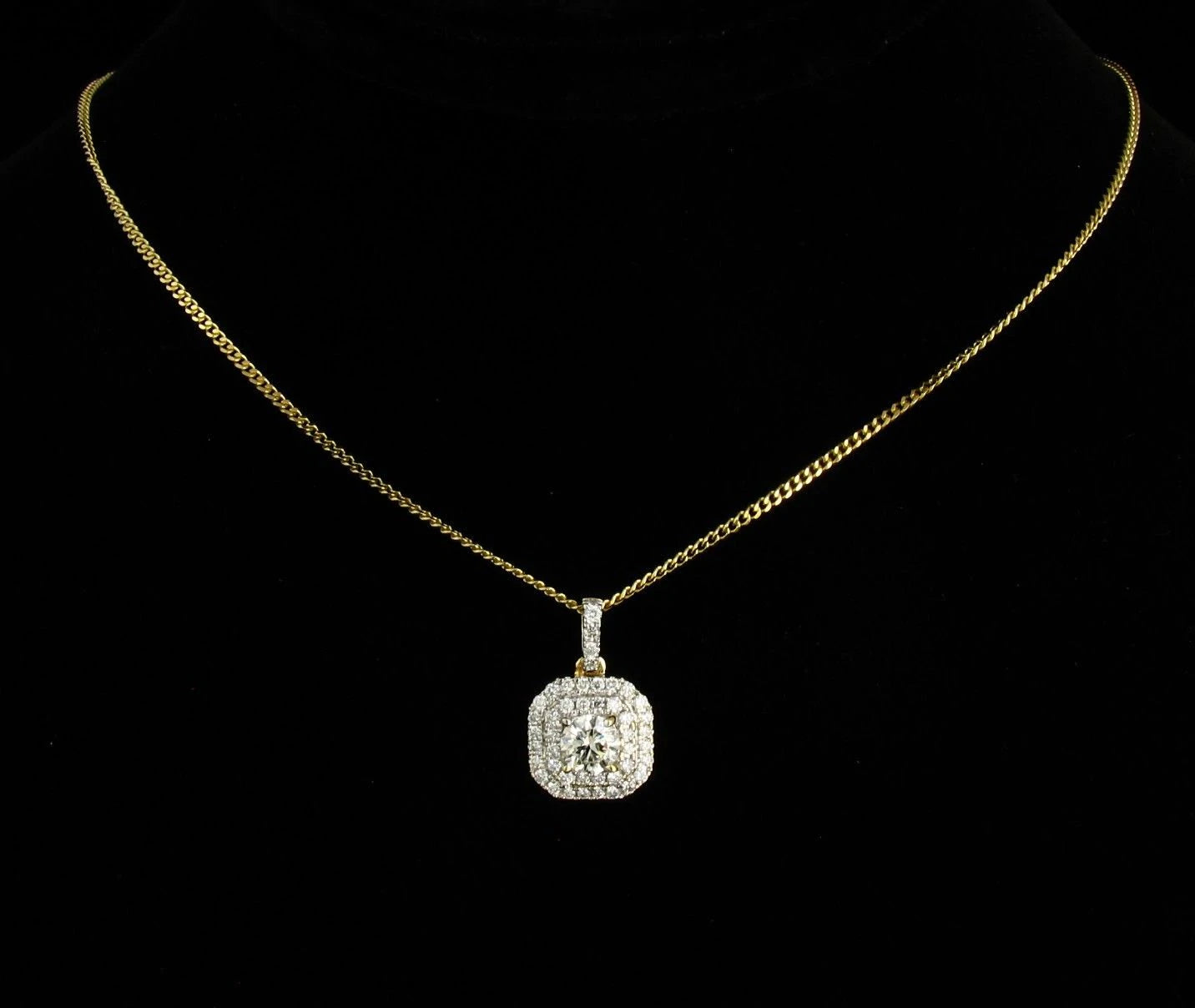 Gabriel & Co. signed Natural 1/2ctw Diamond Solid 14k Gold pendant necklace