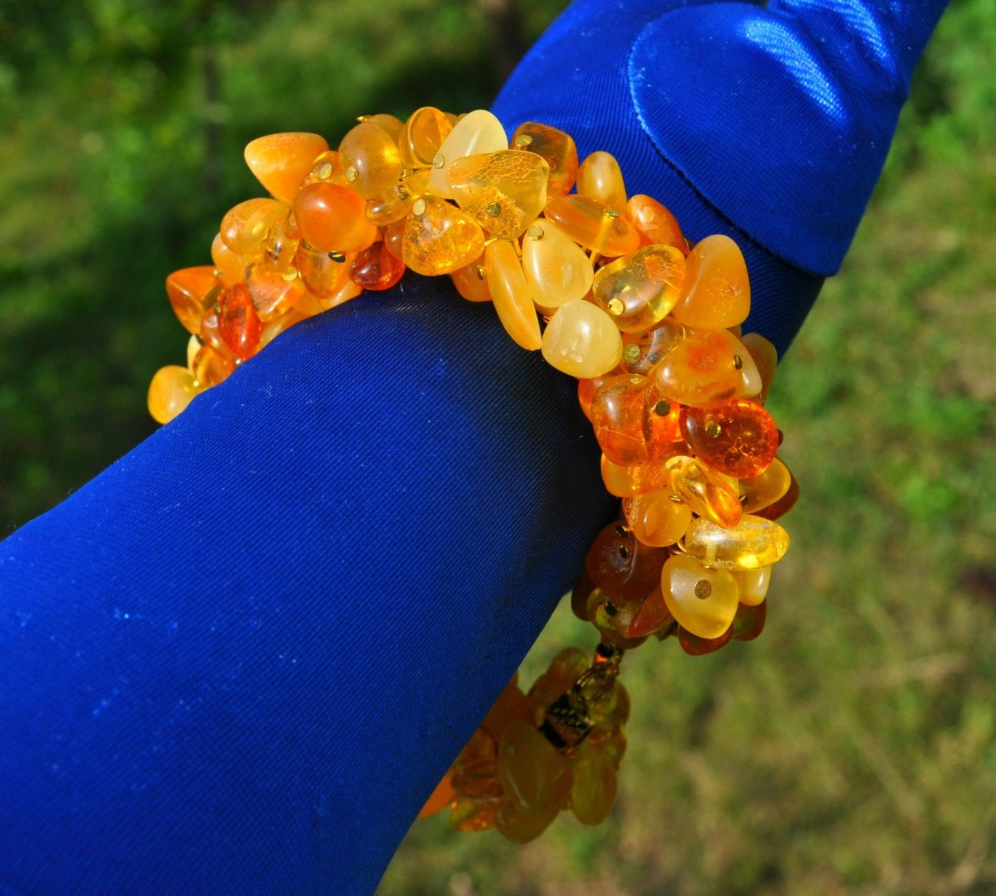 Baltic Amber Bracelet Vintage Honey Egg Yolk White