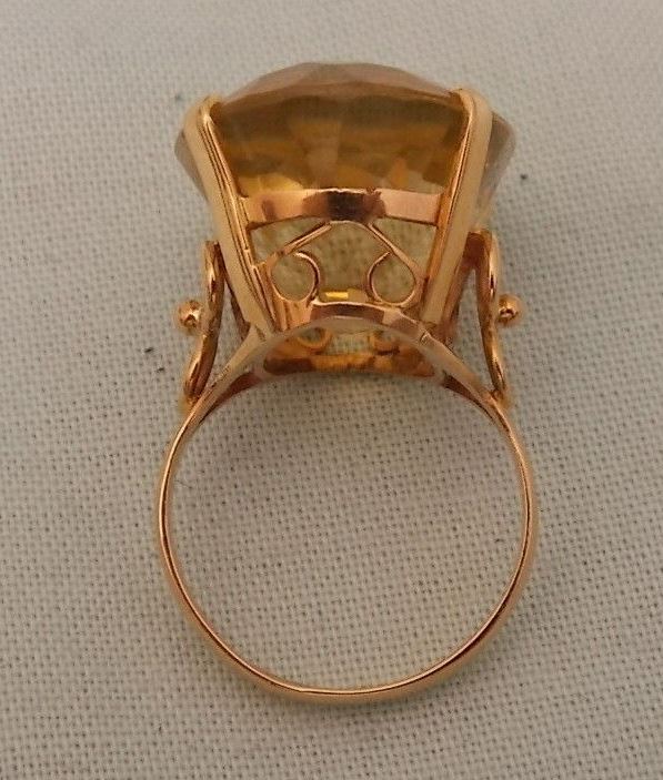 Vintage Citrine 14k Gold Vintage Retro Ring 23.46 carats