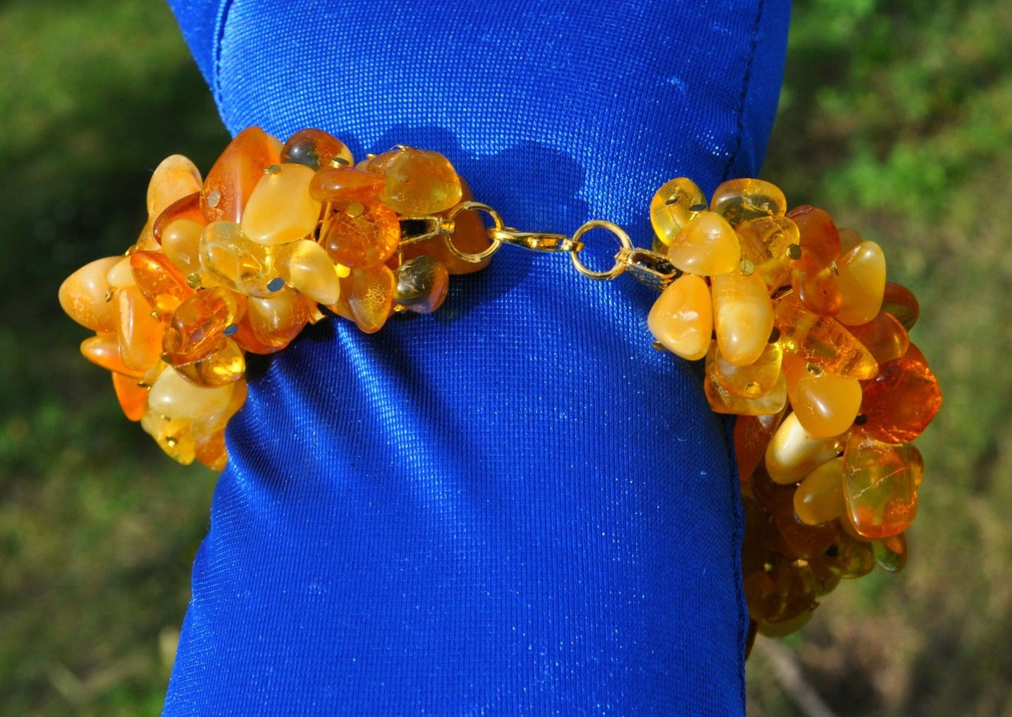 Baltic Amber Bracelet Vintage Honey Egg Yolk White