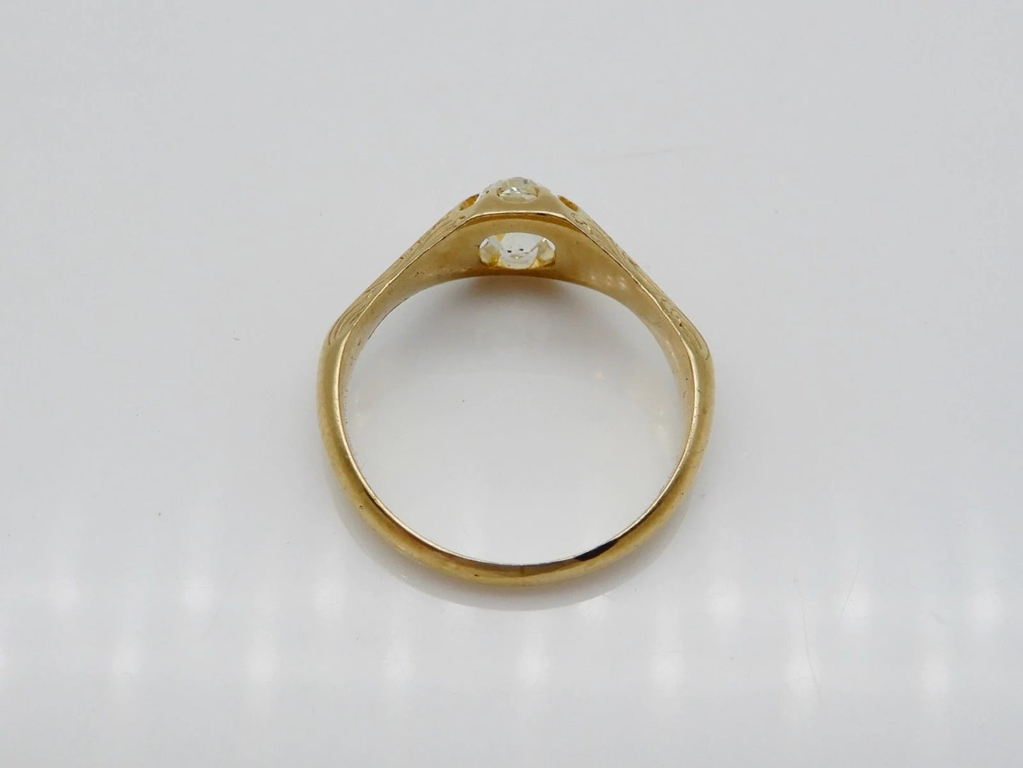 Victorian Solid 18k Yellow Gold / Diamond Ladies Ring 0.50ct Size 5.75