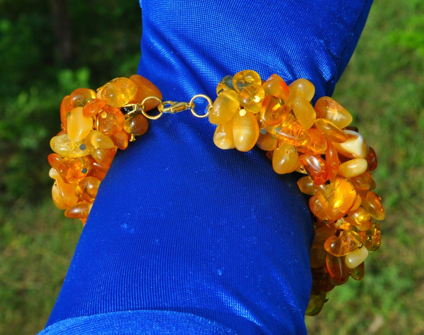 Baltic Amber Bracelet Vintage Honey Egg Yolk White