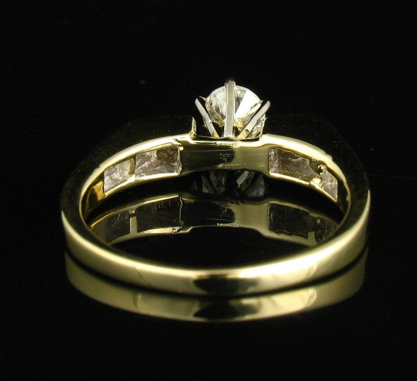 Vintage Estate Round Natural 1.0ct Diamond Solid 14k Yellow Gold Engagement Ring