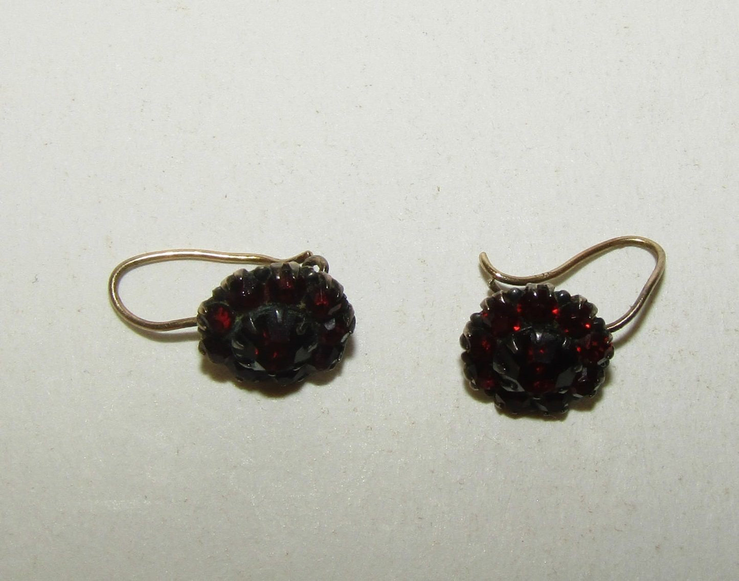 Victorian 9ct Gold Dormeuses Earrings with Royal Garnet Gems