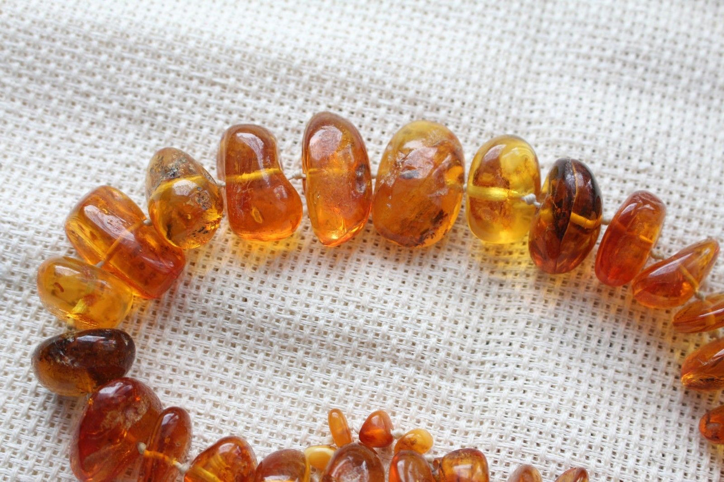 Natural Antique Baltic Amber Cognac Honey Necklace Beads