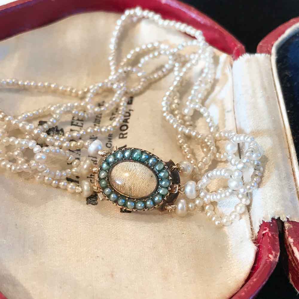 Rare Georgian Saltwater Seed Pearl Bracelet & Pearl Clasp C1800